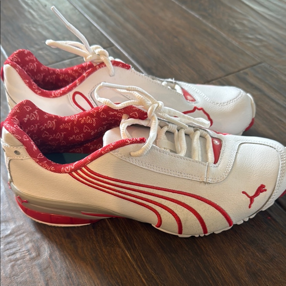 Puma White and Red Sneakers
